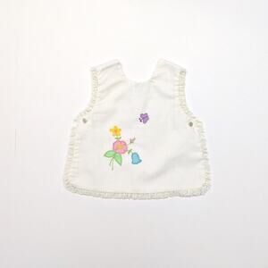 Vintage Grace Top Baby Girls Size 6-9m White Open Side Shirt